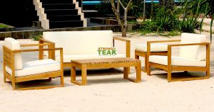 Teak Wood Deep Seating Outdoor Patio Lounge Chair with Cushions